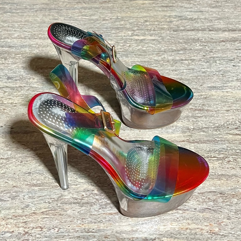 Nwob Azalea Wang Croix Rainbow Open Toe Strapped … - image 6